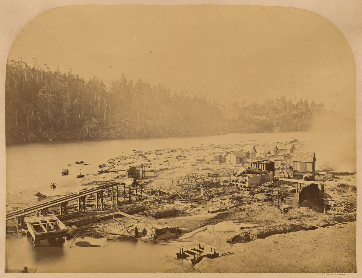 CARLETON E. WATKINS (1829-1916) A set of 14 photographs of Big River mills and sweeping scenes of Mendocino, California.